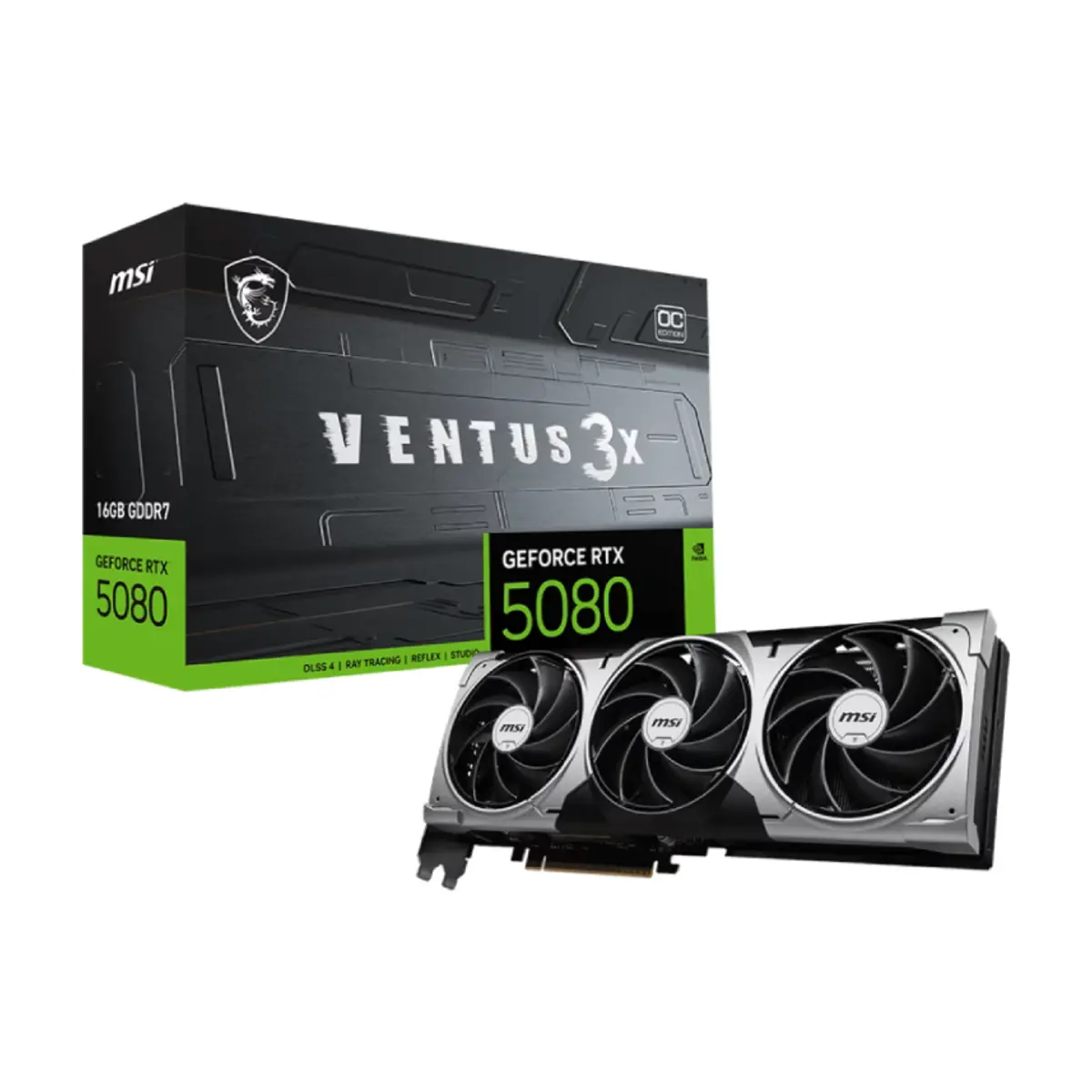 MSI GeForce RTX 5080 16G Ventus 3X OC Plus 256 bits PCIe Gen 5 GPU Blackwell Architecture 16GB GDDR7 | G5080-16V3CP