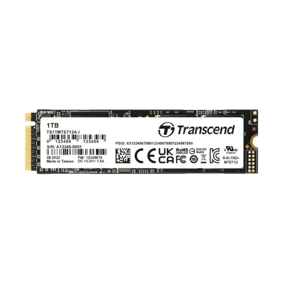 Transcend Enterprise M.2 1TB SSD NVMe MTE712A Series | TS1TMTE712A | 3 Years Warranty