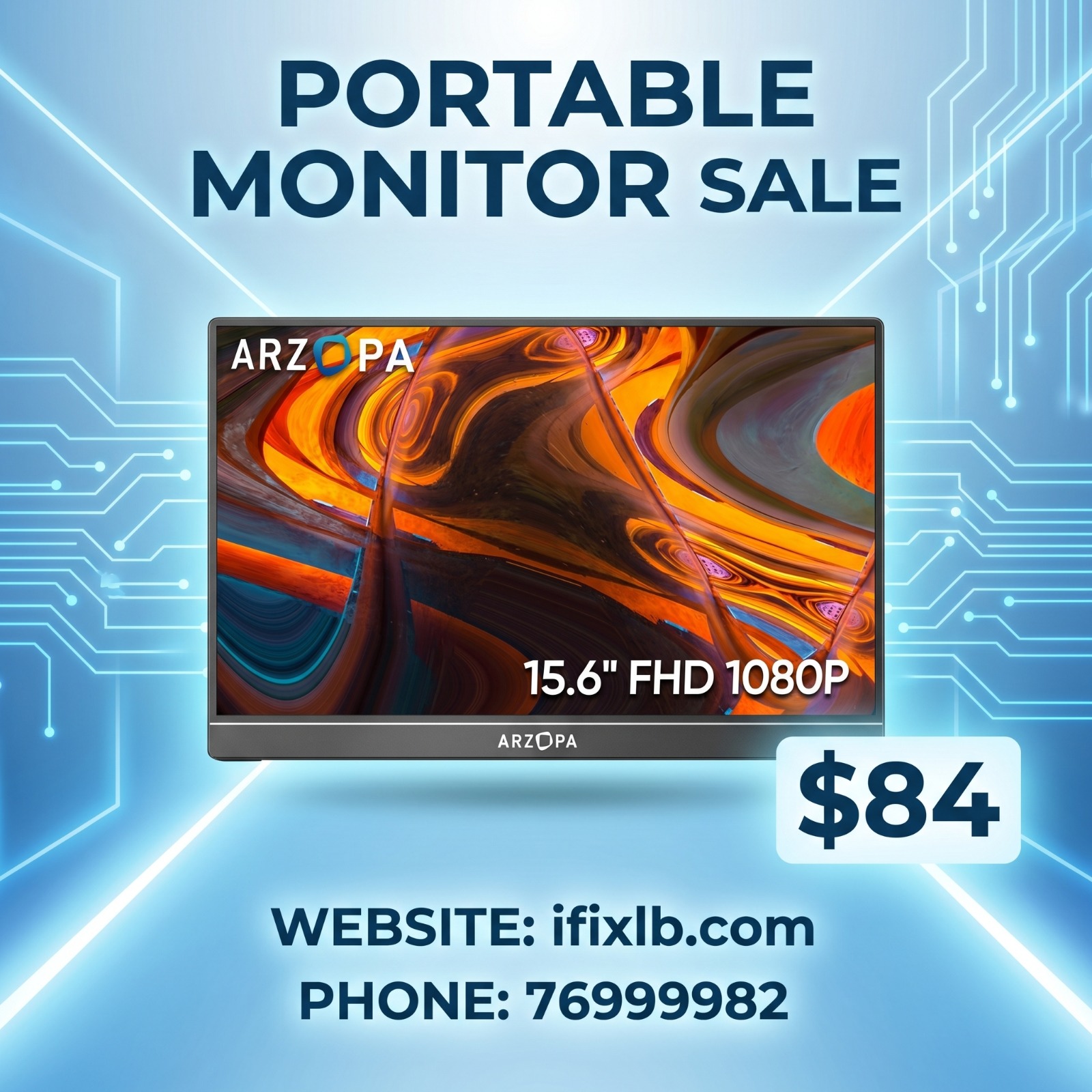 Arzopa A1 15.6″ FHD Lightweight Portable Travel Monitor