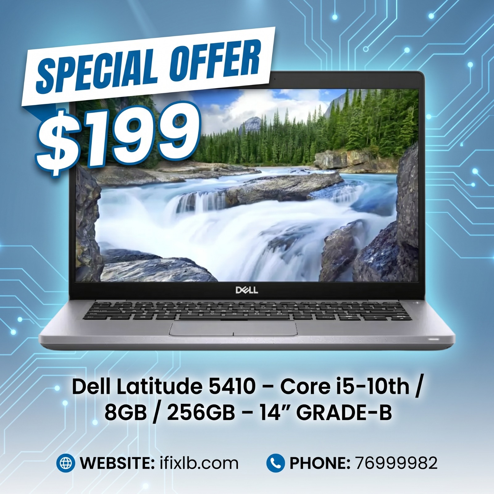Dell Latitude 5410 – Core i5-10th / 8GB / 256GB – 14" – Pre-Owned (GRADE-B)