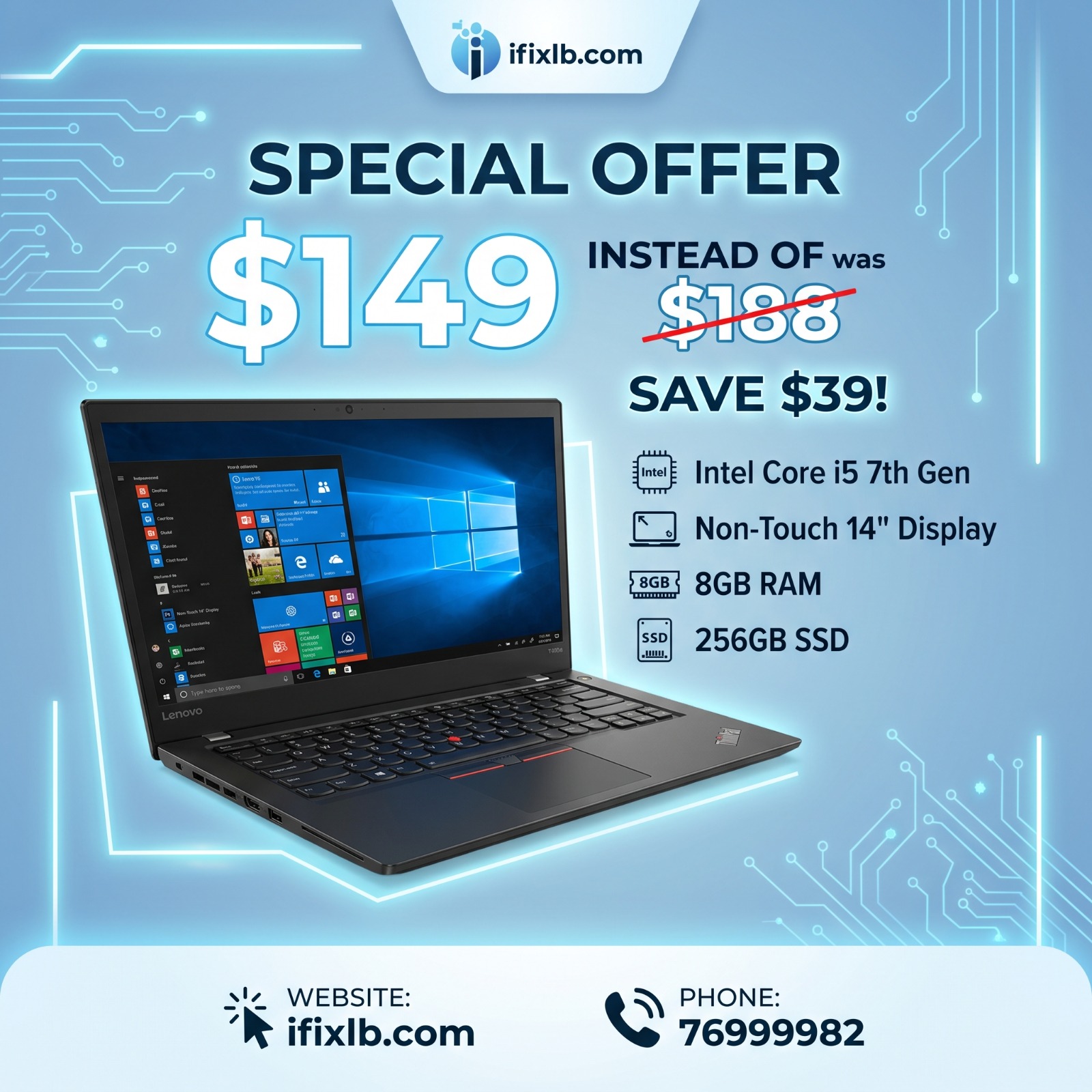 Lenovo ThinkPad T470s – Intel Core i5 7th Gen | Non-Touch (Pre-Owned)
