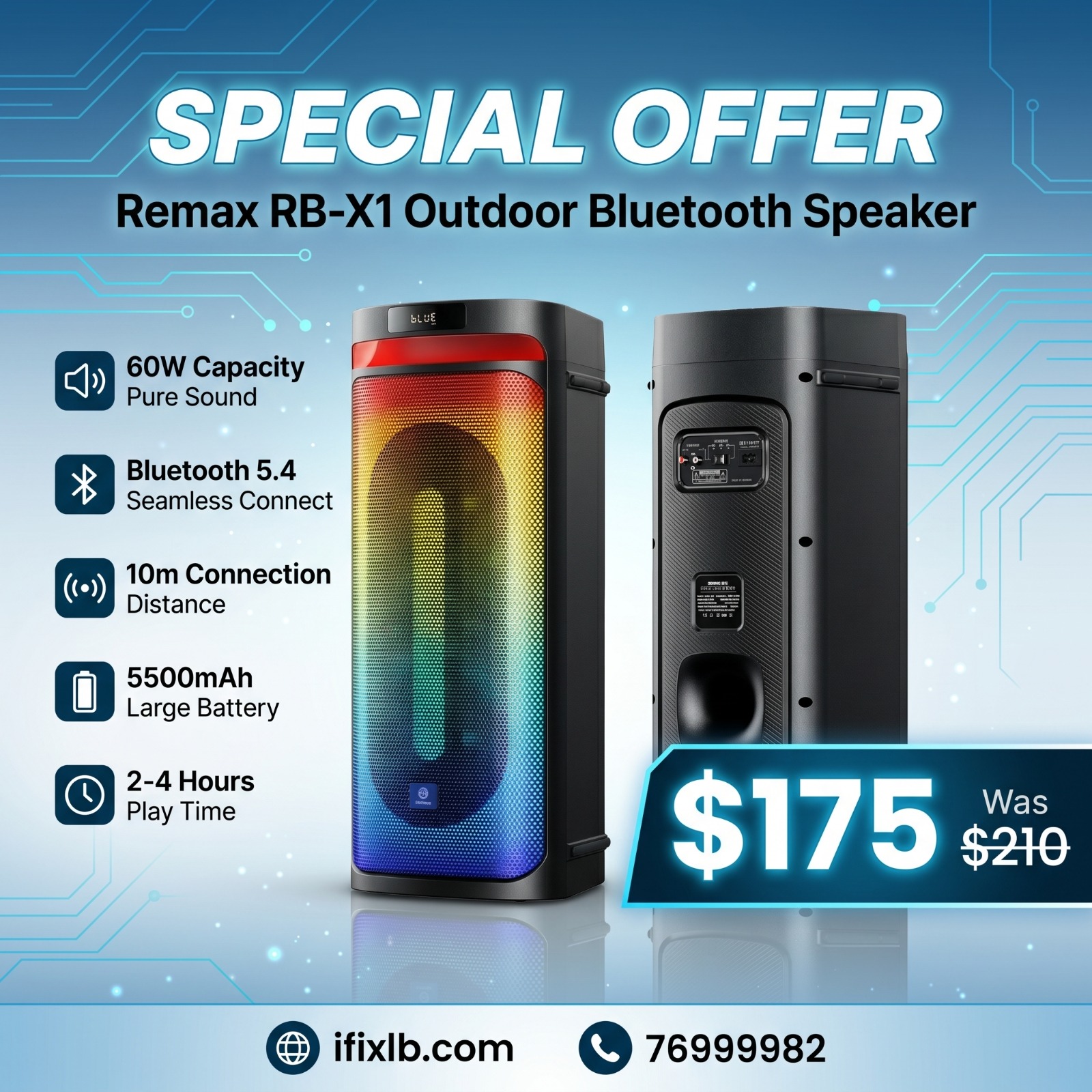 RB-X1 Outdoor Wireless Bluetooth Speaker