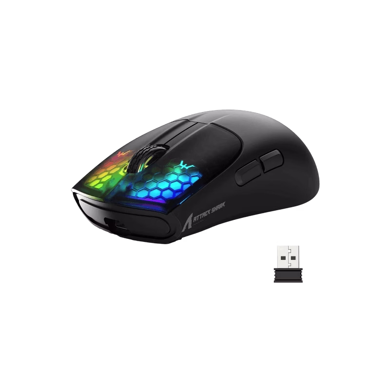 ATTACK SHARK X5 RGB Ultra-Light Wireless Black Gaming Mouse | TF