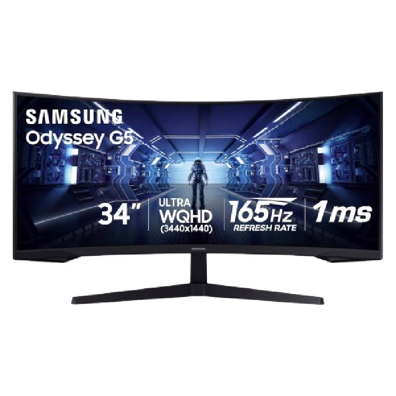 Samsung 34″ Odyssey G55T Curved Gaming Monitor Ultra WQHD 165Hz | LC34G55TWWMXZN
