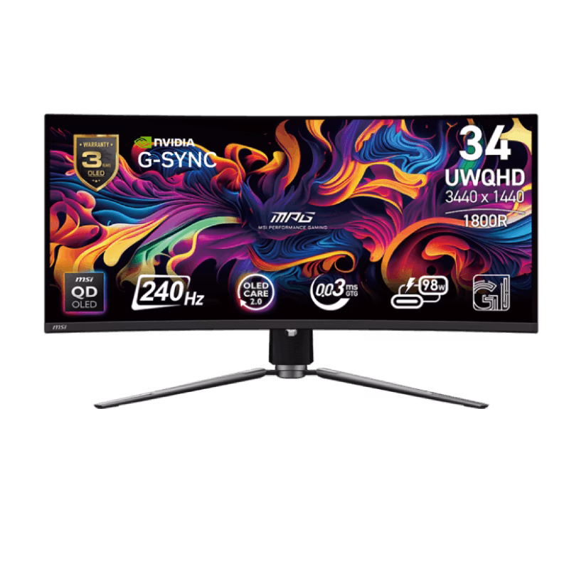 MSI MPG 341CQPX QD-OLED Curved Gaming Monitor
