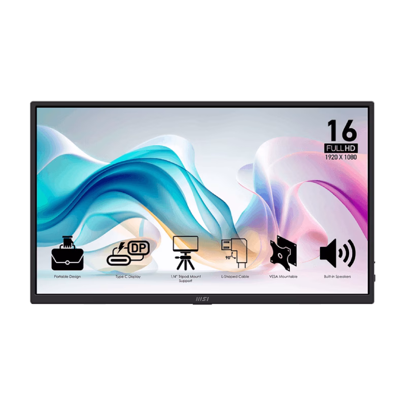 MSI PRO MP165 E6 16″ FHD 60Hz Portable Monitor