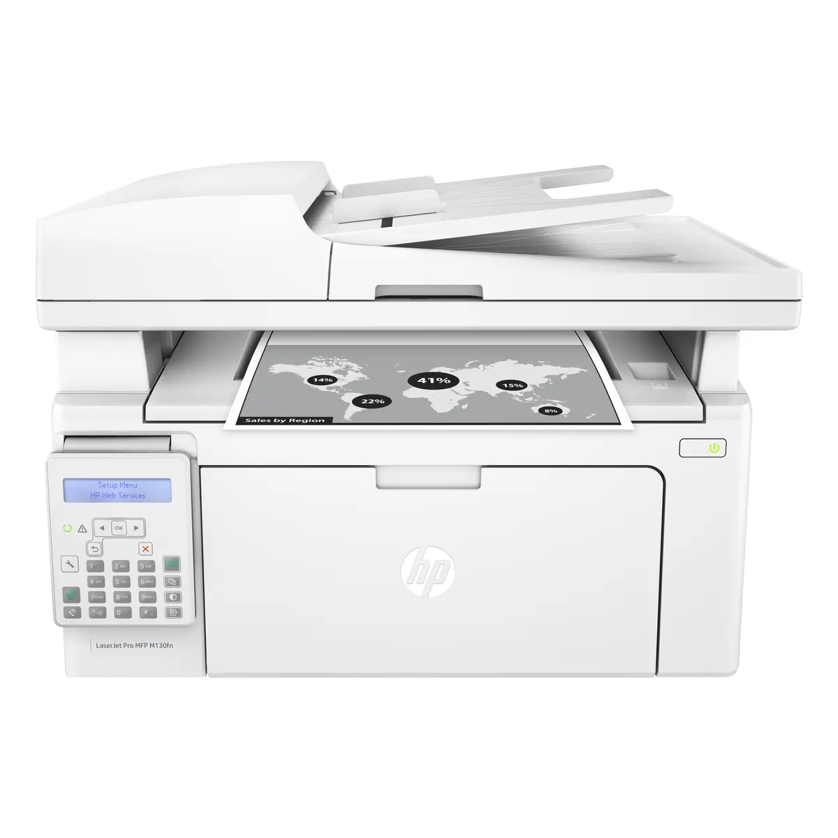 HP printer MFP Mono Laser / A4 Format G3Q59A LJ Pro MFP M130fn 4in1, print, scan, copy, fax, Speed 22ppm, Res 1200dpi, 600MHz processor, 128MB Memory, Flatbed, ADF, USB 2.0, Net...